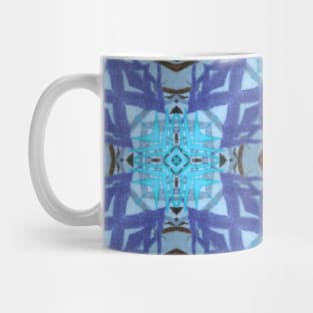 Blue and brown abstract print Mug